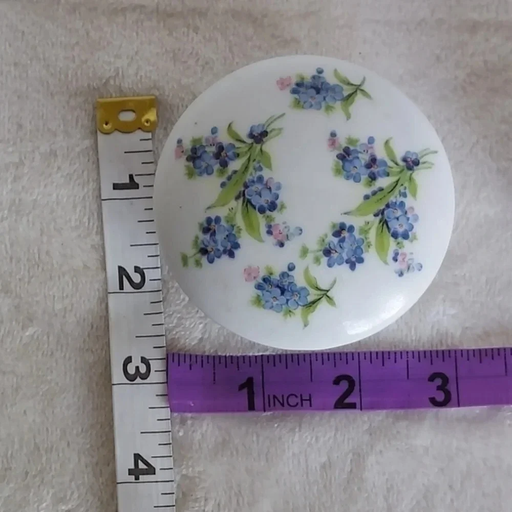 Vintage‎ Jlona Lilac Adorned Porcelain Perfume Atomizer and Tinket Box Set